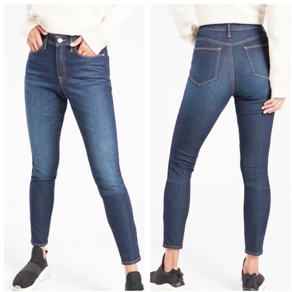 Athleta Sculptek High Rise Skinny Jeans, Size 2, Blue - Picture 1 of 6